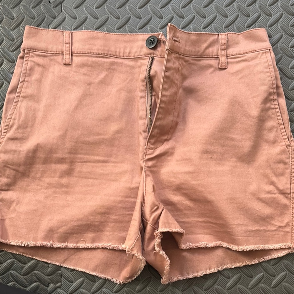 Madewell High Waist Pink Frayed Shorts